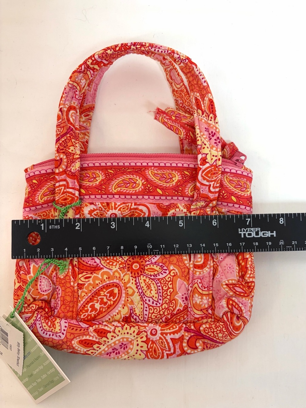Vera Bradley Vintage Bitty Betsy Sherbet Pink & Orange Paisley Quilted Tote - Picture 7 of 8